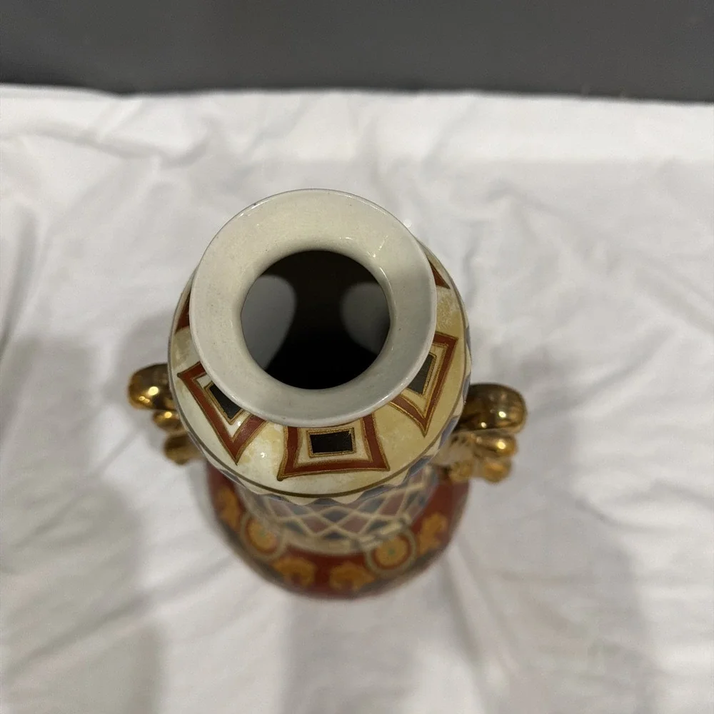 Vintage Formalities by Baum Bros Porcelain Hand Painted Vase Gold‎ Trim